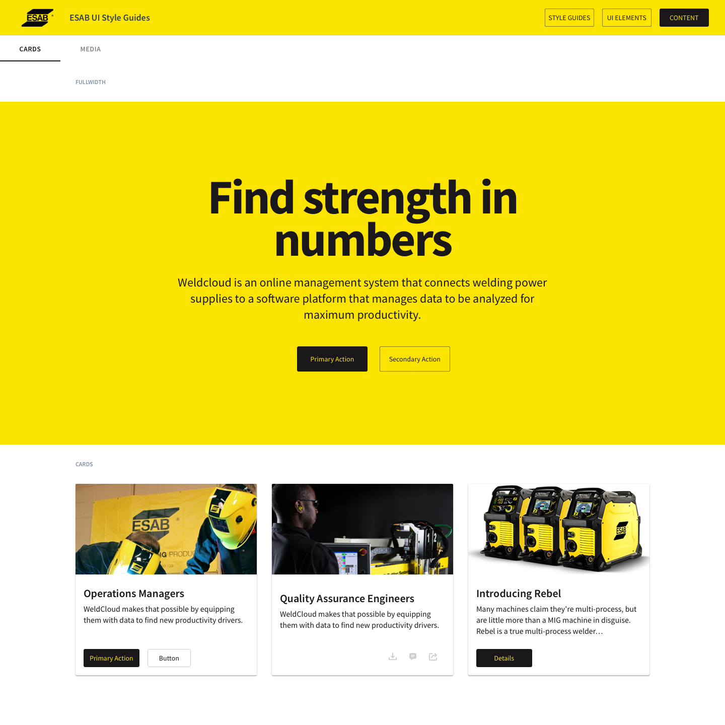 ESAB content cards