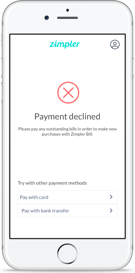 Zimpler declined payment
