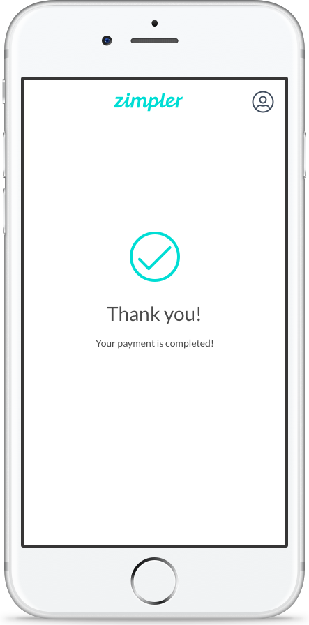 Zimpler success screen